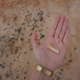 The author holding a bone found in the Ömnögovi province.